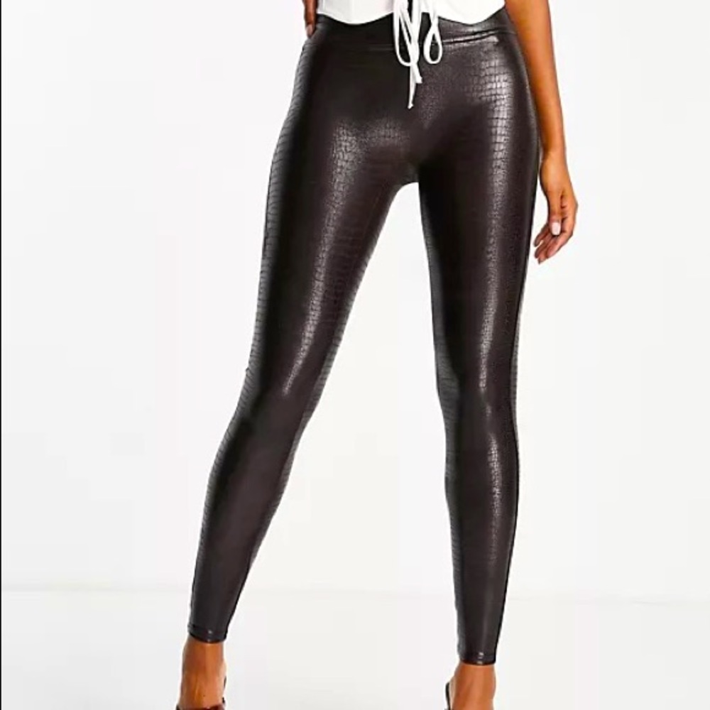 Spanx crocodile leggings.